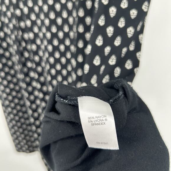 J Jill Wearever Black Printed Dress Pleated Sleeveless Stretch Knee Length Sz 4X - Picture 9 of 9